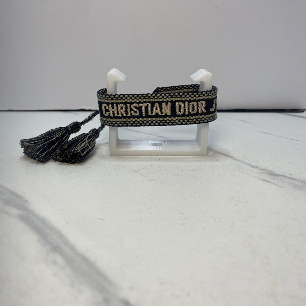 Christian Dior J'ADIOR Friendship Bracelet Navy Cotton Logo Women Accessory